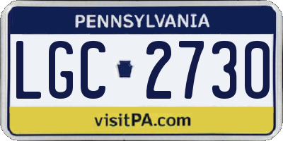 PA license plate LGC2730