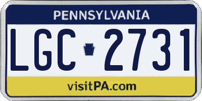 PA license plate LGC2731