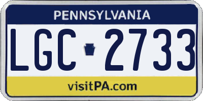 PA license plate LGC2733