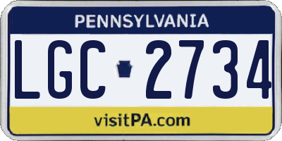 PA license plate LGC2734