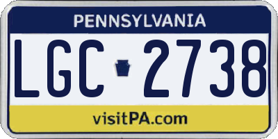 PA license plate LGC2738