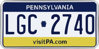 PA license plate LGC2740