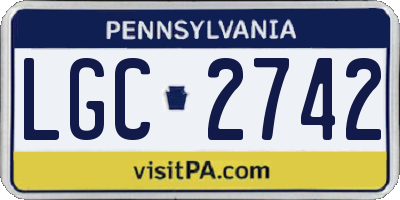 PA license plate LGC2742