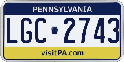 PA license plate LGC2743