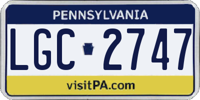 PA license plate LGC2747