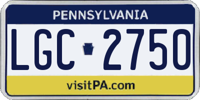 PA license plate LGC2750