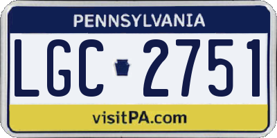 PA license plate LGC2751