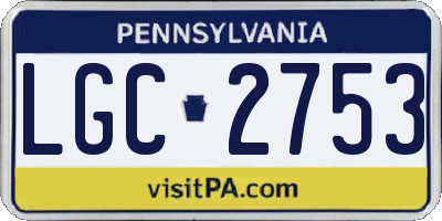 PA license plate LGC2753
