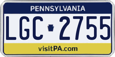 PA license plate LGC2755