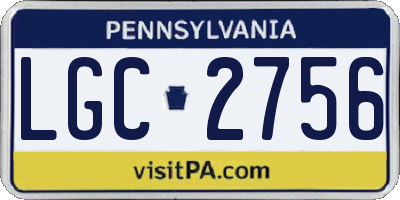PA license plate LGC2756