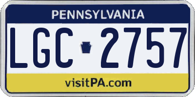 PA license plate LGC2757
