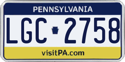 PA license plate LGC2758