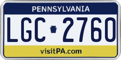 PA license plate LGC2760