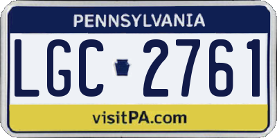 PA license plate LGC2761