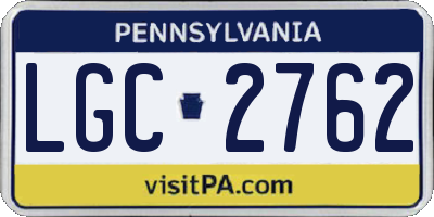 PA license plate LGC2762