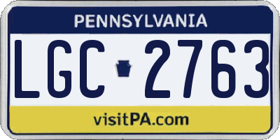 PA license plate LGC2763