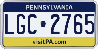 PA license plate LGC2765