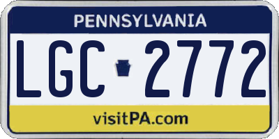 PA license plate LGC2772
