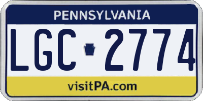 PA license plate LGC2774