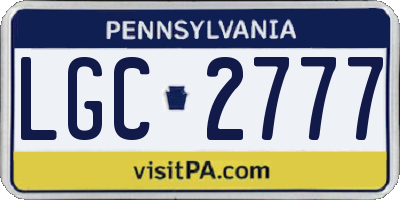 PA license plate LGC2777