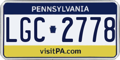 PA license plate LGC2778