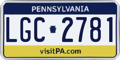 PA license plate LGC2781