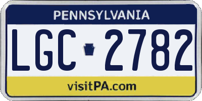 PA license plate LGC2782