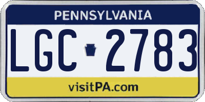 PA license plate LGC2783