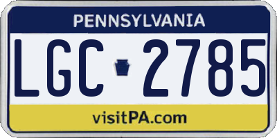 PA license plate LGC2785