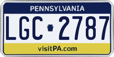 PA license plate LGC2787