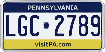 PA license plate LGC2789