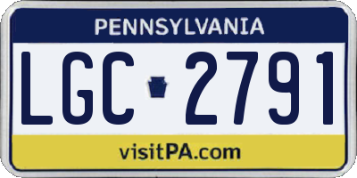PA license plate LGC2791