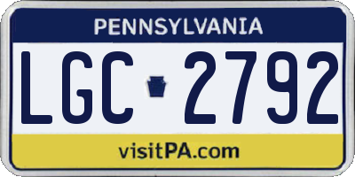 PA license plate LGC2792