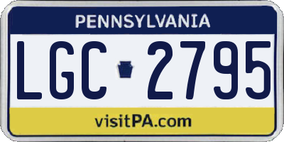 PA license plate LGC2795