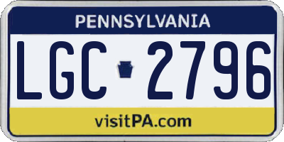 PA license plate LGC2796