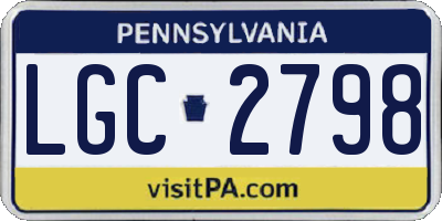 PA license plate LGC2798