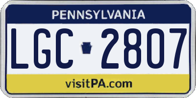 PA license plate LGC2807