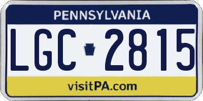 PA license plate LGC2815