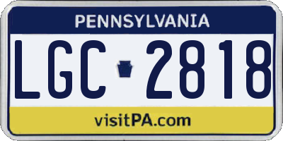 PA license plate LGC2818