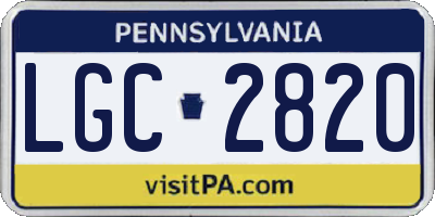 PA license plate LGC2820