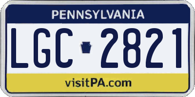 PA license plate LGC2821