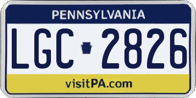PA license plate LGC2826