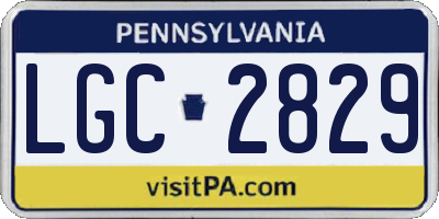 PA license plate LGC2829