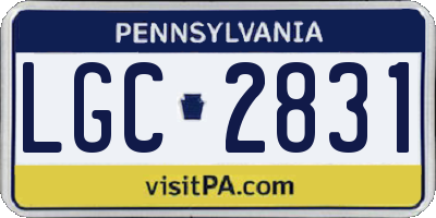 PA license plate LGC2831