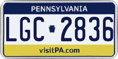 PA license plate LGC2836