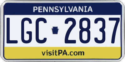 PA license plate LGC2837