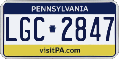 PA license plate LGC2847