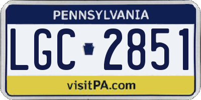 PA license plate LGC2851