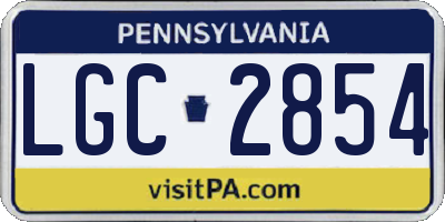 PA license plate LGC2854