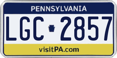PA license plate LGC2857